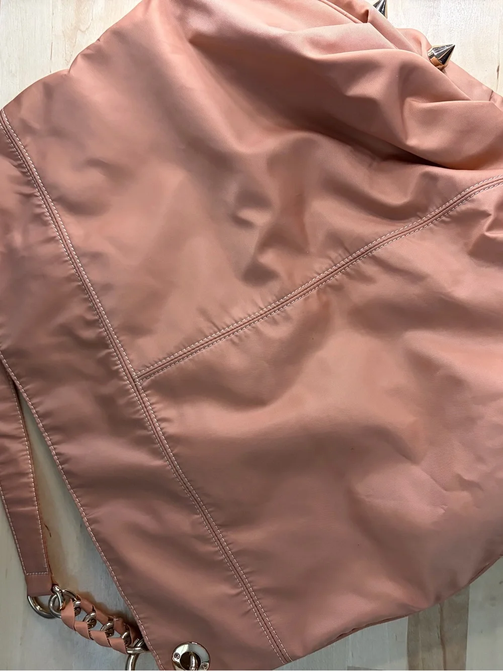 Vintage Deux Lux Pink Studded Hobo Shoulder Bag